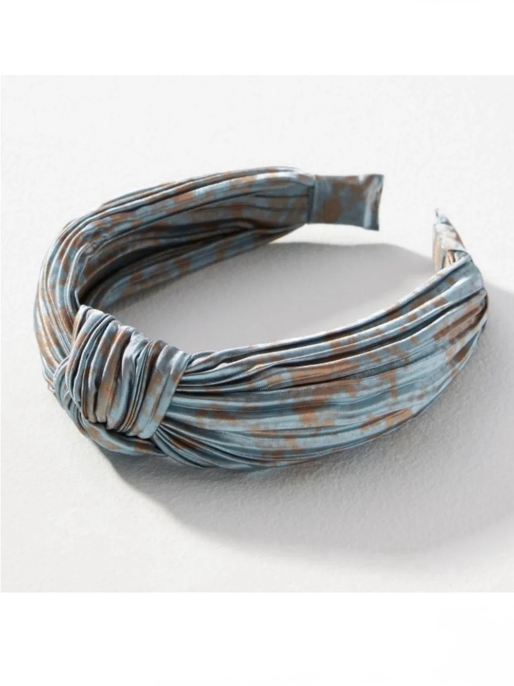 Anthropologie Tie-Die Pleated Headband in Pale Blue. Brand new!